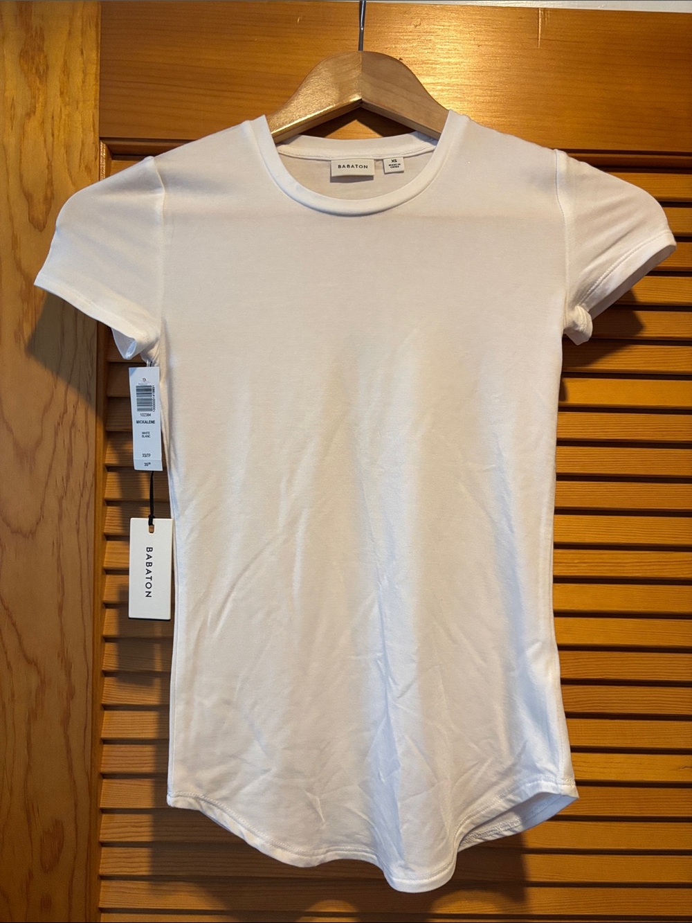 Babaton White Short Sleeve Crew Tee